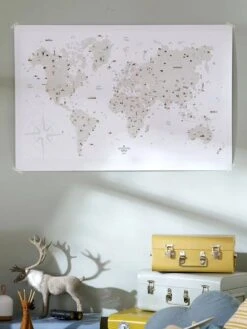 Affiche Carte Du Monde LES PETITES DATES Marron Imprimé - Les Petites Dates -Enfants Meubles Magasin affiche carte du monde les petites dates 4