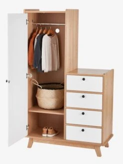 Armoire Vintage Blanc Clair Uni - Vertbaudet -Enfants Meubles Magasin armoire vintage 5