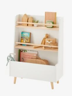 Bibliothèque Avec Fond Réversible Hanoï Blanc - Vertbaudet -Enfants Meubles Magasin bibliotheque avec fond reversible hanoi 2