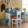 Bureau Maternelle ROAAR Blanc Moyen Uni Avec Decor - Vertbaudet -Enfants Meubles Magasin bureau maternelle roaar