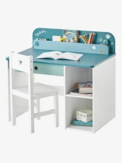 Bureau Maternelle ROAAR Blanc Moyen Uni Avec Decor - Vertbaudet -Enfants Meubles Magasin bureau maternelle roaar 2