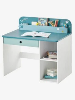 Bureau Maternelle ROAAR Blanc Moyen Uni Avec Decor - Vertbaudet -Enfants Meubles Magasin bureau maternelle roaar 3