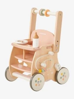 Chariot De Marche Poussette En Bois FSC® Rose - Vertbaudet -Enfants Meubles Magasin chariot de marche poussette en bois fsc 4