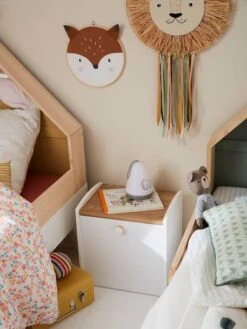 Chevet Avec Bac à Roulettes LIGNE CONFETTI Blanc - Vertbaudet -Enfants Meubles Magasin chevet avec bac a roulettes ligne confetti 3