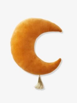 Coussin Lune En Velours EDEN INDIA Ocre - Vertbaudet