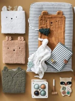 Doudou Carré + Hochet GREEN FOREST Multicolore - Vertbaudet -Enfants Meubles Magasin doudou carre hochet green forest 2