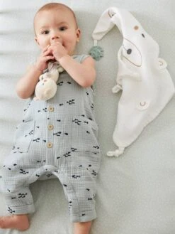 Doudou Carré + Hochet GREEN FOREST Multicolore - Vertbaudet -Enfants Meubles Magasin doudou carre hochet green forest 3