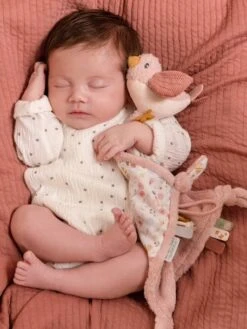 Doudou Carré Oiseau - Flowers & Butterflies - LITTLE DUTCH Rose Pâle - Little Dutch -Enfants Meubles Magasin doudou carre oiseau flowers butterflies little dutch 2