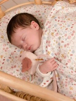 Doudou Carré Oiseau - Flowers & Butterflies - LITTLE DUTCH Rose Pâle - Little Dutch -Enfants Meubles Magasin doudou carre oiseau flowers butterflies little dutch 3