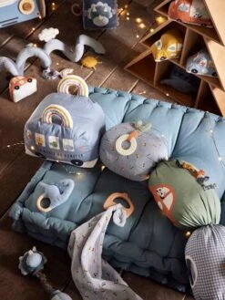 Doudou En Gaze De Coton + Hochet En Bois PETIT DINO Multicolore - Vertbaudet -Enfants Meubles Magasin doudou en gaze de coton hochet en bois petit dino 4