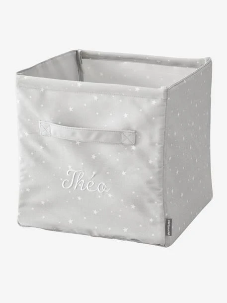 Grand Bac De Rangement En Tissu Personnalisable Gris - Vertbaudet 4 Grand Bac De Rangement En Tissu Personnalisable Gris - Vertbaudet – Image 2
