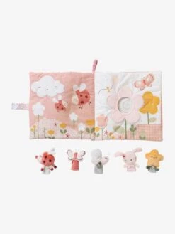 Grand Livre D'éveil Et Marionnettes à Doigts En Velours PAYS ROSE Multicolore - Vertbaudet -Enfants Meubles Magasin grand livre deveil et marionnettes a doigts en velours pays rose 2