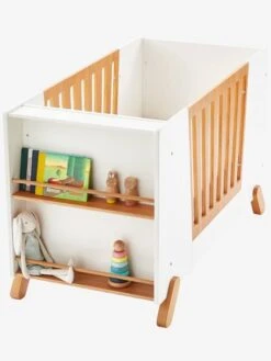 Lit Bébé Avec Barrière Amovible + Rangement Bibliothèque LIGNE PIROUETTE Blanc - Vertbaudet -Enfants Meubles Magasin lit bebe avec barriere amovible rangement bibliotheque ligne pirouette 3