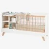 Lit Combiné 4 En 1 évolutif Avec Rangements Et Table à Langer COMBINID Blanc / Bois - Vertbaudet -Enfants Meubles Magasin lit combine 4 en 1 evolutif avec rangements et table a langer combinid