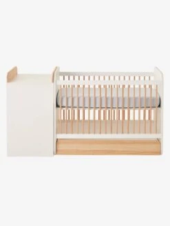 Lit Combiné évolutif Avec Rangements Et Table à Langer LIGNE ECLIPSE Blanc / Bois - Vertbaudet -Enfants Meubles Magasin lit combine evolutif avec rangements et table a langer ligne eclipse 5