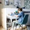 Lit Mi Hauteur Avec Bureau Coulissable Combiné CAMELEO Blanc Mate - Vertbaudet -Enfants Meubles Magasin lit mi hauteur avec bureau coulissable combine cameleo