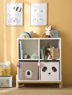 Lot De 2 Bacs En Tissu Panda Koala Beige - Vertbaudet -Enfants Meubles Magasin lot de 2 bacs en tissu panda koala 3