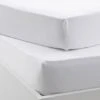 Lot De 2 Draps-housses Bébé BIO COLLECTION Blanc - Vertbaudet -Enfants Meubles Magasin lot de 2 draps housses bebe bio collection