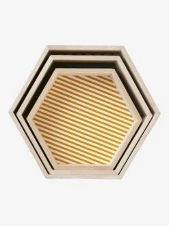 Lot De 3 étagères Hexagones Enfant Bois/multicolore - Vertbaudet -Enfants Meubles Magasin lot de 3 etageres hexagones enfant 2