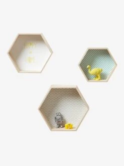 Lot De 3 étagères Hexagones Enfant Bois/multicolore - Vertbaudet -Enfants Meubles Magasin lot de 3 etageres hexagones enfant 5
