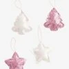 Lot De 4 Décorations De Noël Glitter Rose - Vertbaudet -Enfants Meubles Magasin lot de 4 decorations de noel glitter
