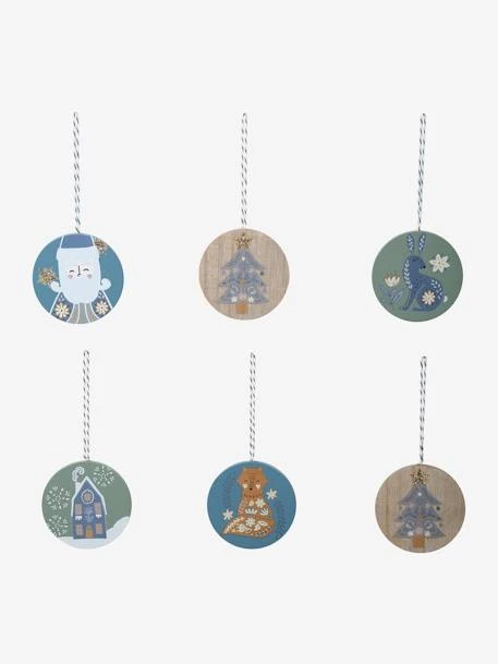 Lot De 6 Boules Plates De Noël Scandinave Bois - Vertbaudet 5 Lot De 6 Boules Plates De Noël Scandinave Bois - Vertbaudet – Image 3