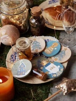 Lot De 6 Boules Plates De Noël Scandinave Bois - Vertbaudet