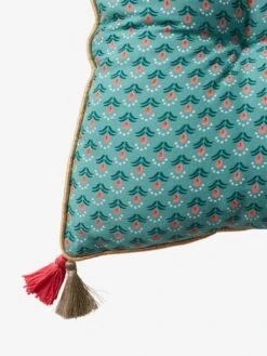 Matelas De Sol Velours Eden India Vert / Rose - Vertbaudet -Enfants Meubles Magasin matelas de sol velours eden india 3