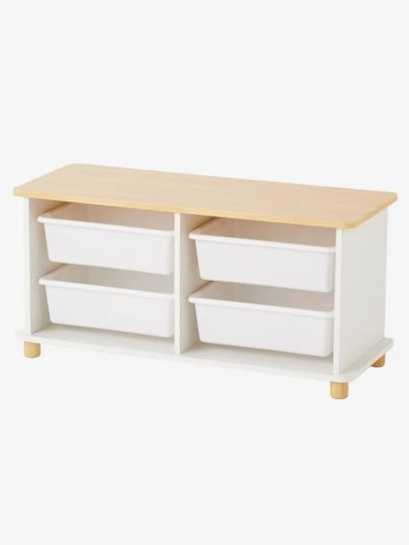 Meuble De Rangement + 4 Bacs LIGNE PTILOU Blanc/bois - Vertbaudet 5 Meuble De Rangement + 4 Bacs LIGNE PTILOU Blanc/bois - Vertbaudet – Image 3