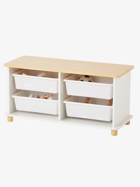 Meuble De Rangement + 4 Bacs LIGNE PTILOU Blanc/bois - Vertbaudet 3 Meuble De Rangement + 4 Bacs LIGNE PTILOU Blanc/bois - Vertbaudet