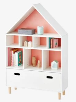 Meuble De Rangement 9 Cases Maison Blanc/bleu - Vertbaudet -Enfants Meubles Magasin meuble de rangement 9 cases maison 3