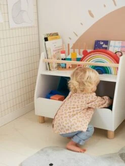 Meuble De Rangement Mixte étagère + Bacs LIGNE PTILOU Blanc/bois - Vertbaudet -Enfants Meubles Magasin meuble de rangement mixte etagere bacs ligne ptilou 5