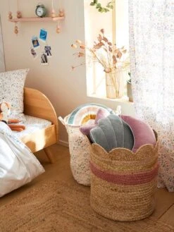 Panier En Jute Festonné Fiore Osier/rose - Vertbaudet -Enfants Meubles Magasin panier en jute festonne fiore 3