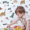 Papier Peint Dinosaures Sunny LILIPINSO Multicolore - Lilipinso -Enfants Meubles Magasin papier peint dinosaures sunny lilipinso