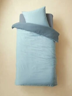 Enfants Meubles Magasin -Enfants Meubles Magasin parure enfant bicolore housse de couette taie doreiller en gaze de coton 1