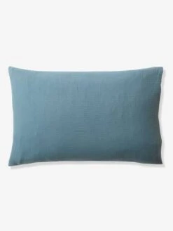 Parure Enfant Bicolore Housse De Couette + Taie D'oreiller En Gaze De Coton Bleu - Vertbaudet -Enfants Meubles Magasin parure enfant bicolore housse de couette taie doreiller en gaze de coton 4