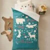 Parure Housse De Couette + Taie D'oreiller Enfant En Coton Bio* NATURE SAUVAGE Bleu - Vertbaudet -Enfants Meubles Magasin parure housse de couette taie doreiller enfant en coton bio nature sauvage