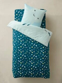 Parure Housse De Couette + Taie D'oreiller Enfant FONDS MARINS Bleu - Vertbaudet -Enfants Meubles Magasin parure housse de couette taie doreiller enfant fonds marins 3