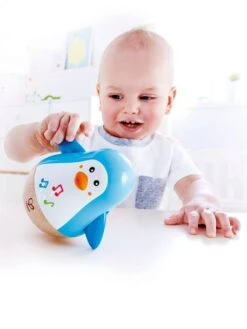 Pingouin Culbuto Musical HAPE Bleu - Hape -Enfants Meubles Magasin pingouin culbuto musical hape 1