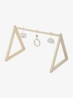 Portique D'éveil Base Triangle En Bois FSC® Beige - Vertbaudet -Enfants Meubles Magasin portique deveil base triangle en bois fsc 3