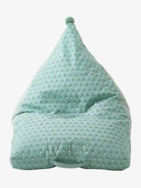 Pouf Poire Palmettes Vert - Vertbaudet 4 Pouf Poire Palmettes Vert - Vertbaudet – Image 2