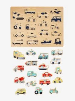 Puzzle Des Véhicules En Bois FSC® Multicolore - Vertbaudet -Enfants Meubles Magasin puzzle des vehicules en bois fsc 2