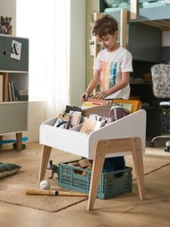 Rangement Livres LIGNE RETRO Blanc Clair Uni - Vertbaudet -Enfants Meubles Magasin rangement livres ligne retro 3