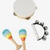 Set 3 Instruments : Maracas, Tambourin, Grelots En Bois FSC® Multicolore - Vertbaudet -Enfants Meubles Magasin set 3 instruments maracas tambourin grelots en bois fsc