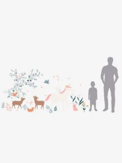 Sticker Géant Forêt Enchantée Gris - Vertbaudet -Enfants Meubles Magasin sticker geant foret enchantee 2