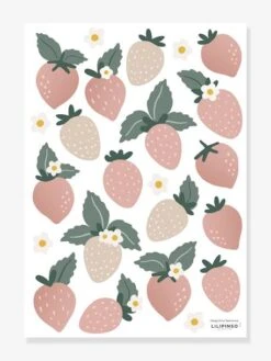 Stickers Fraises Louise LILIPINSO Rose Pâle - Lilipinso