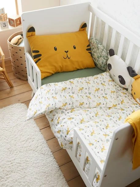 Taie D'oreille Bébé En Gaze De Coton Tigre HANOÏ Jaune Moyen Uni Avec Decor - Vertbaudet 4 Taie D'oreille Bébé En Gaze De Coton Tigre HANOÏ Jaune Moyen Uni Avec Decor - Vertbaudet – Image 2