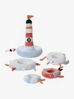 Tour à Empiler En Tissu LEON SUR LE PONTON Multicolore - Vertbaudet -Enfants Meubles Magasin tour a empiler en tissu leon sur le ponton 3