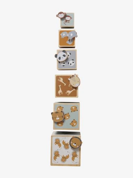 Tour De Cubes Avec Formes à Encastrer En Bois FSC® Beige - Vertbaudet 6 Tour De Cubes Avec Formes à Encastrer En Bois FSC® Beige - Vertbaudet – Image 4